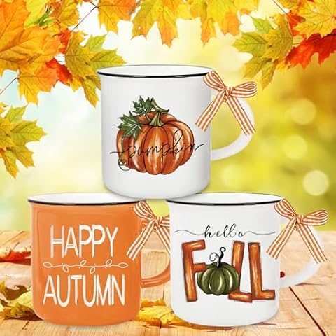 Whaline 3Pcs Hello Fall Mini Mugs Set Cover