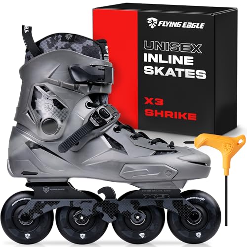 Flying Eagle X3 Shrike Inline Skates – Adjustable Inline Skates for Men & Women, Outdoor Roller Blades – Slate Grey (39/40)