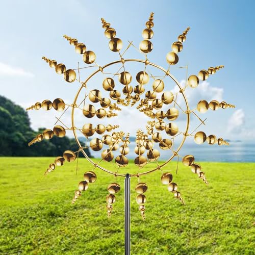 Molino de Viento al Aire Libre, Esculturas eólicas, Molino de Viento de Metal único y mágico, Molino De Viento Dinámico 3D, decoración de jardín de Metal para Patio y jardín