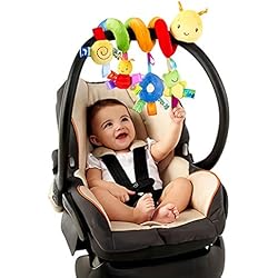 Uonlytech Baby Crib Hanging Rattles Toys, Car Seat Toy Hanging Rattles Spiral Stroller Crib Cot Toy Spiral Toy Pram Hanging for Babies Boys and Girls