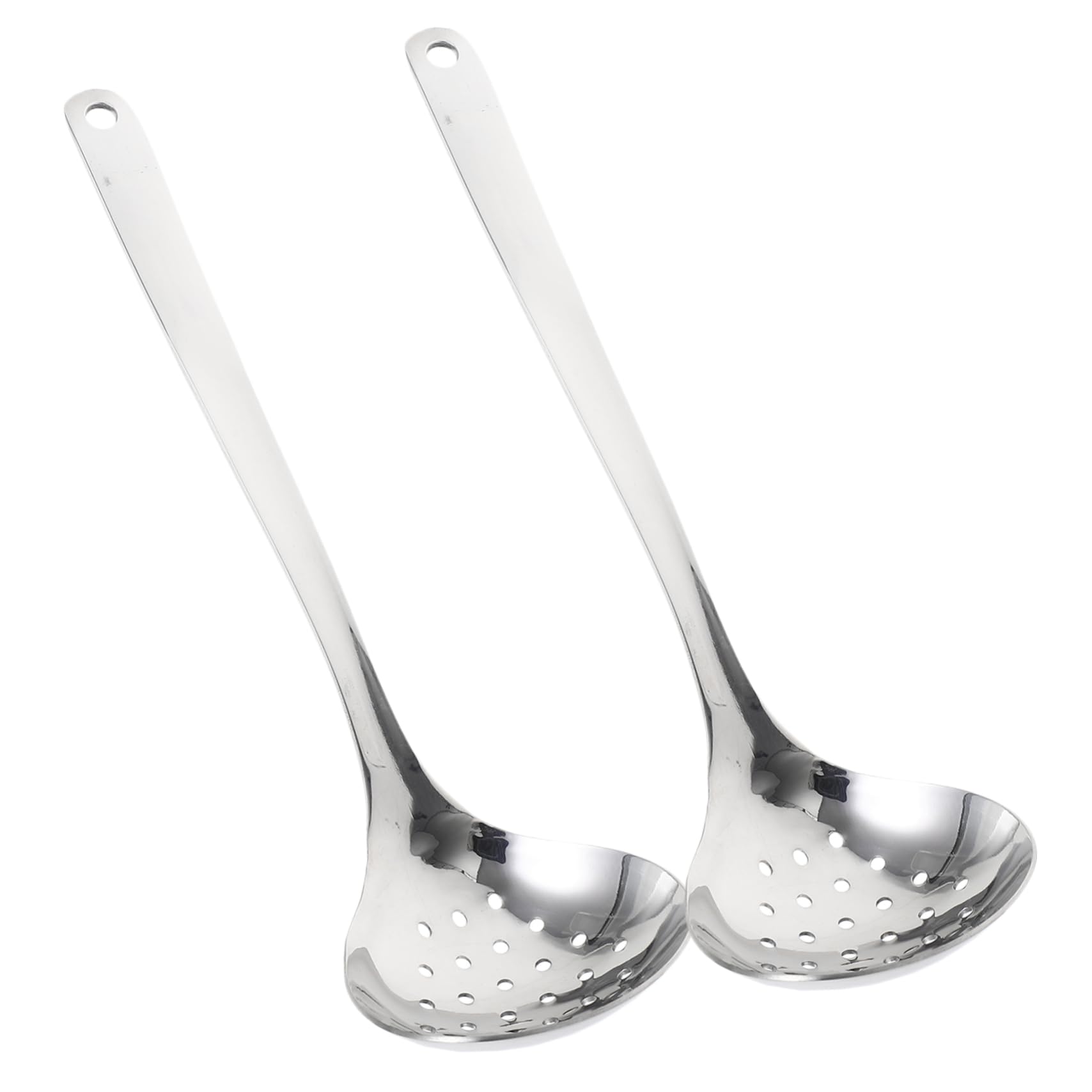 OFFSCH 2Pcs Stainless Steel Slotted Serving Spoons for Daily Use Kitchen and Dining for Straining Soups Sauces and More Household Utensils