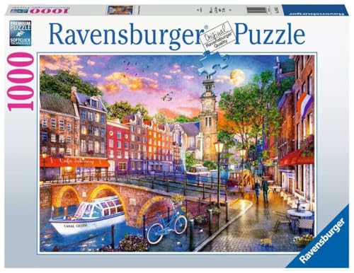 Ravensburger Puzle - Puzle de 1000 Piezas, dise&ntilde;o de Puesta de Sol sobre &Aacute;msterdam, para Adultos y...