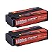 SUNPADOW 7.6V Shorty Lipo Battery 2S 6000mAh 100C Hard Case with 4mm Bullet Connector High Voltage Battery for RC Buggy Truggy Vehicles Car Boat Truck Tank Racing Hobby (2 Packs)