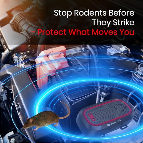 Image of Smart Rodent Repeller for Car - Ultrasonic Rat Repellent with Flashing LED, Battery Saver, Multi-Power Modes - Protects Engine, Wires, Garage from Rats, Mice, Squirrels - Car & Home Use