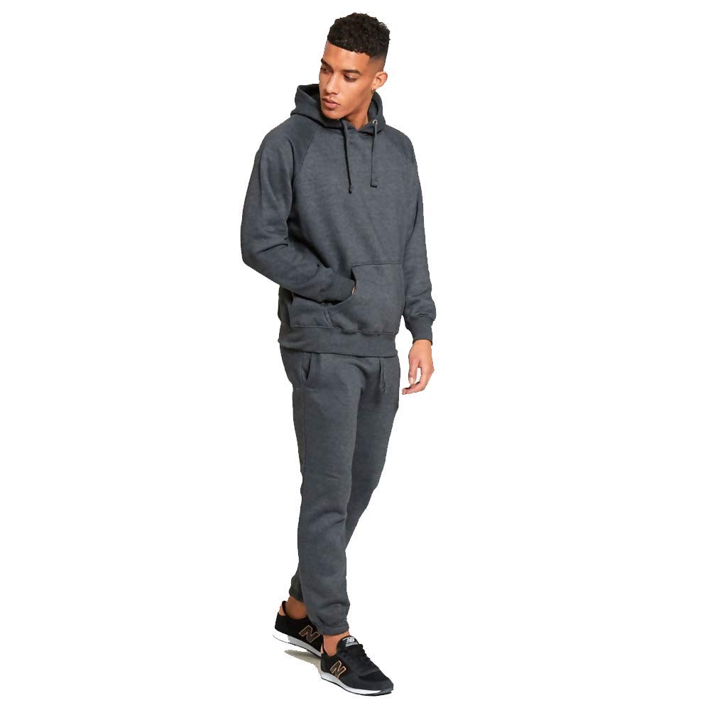 Aarhon Mens(20234) Contrast cord Tracksuit Boys Fleece Jogging Bottom Tracksuits Sizes S - XXL (S, Dark Grey)