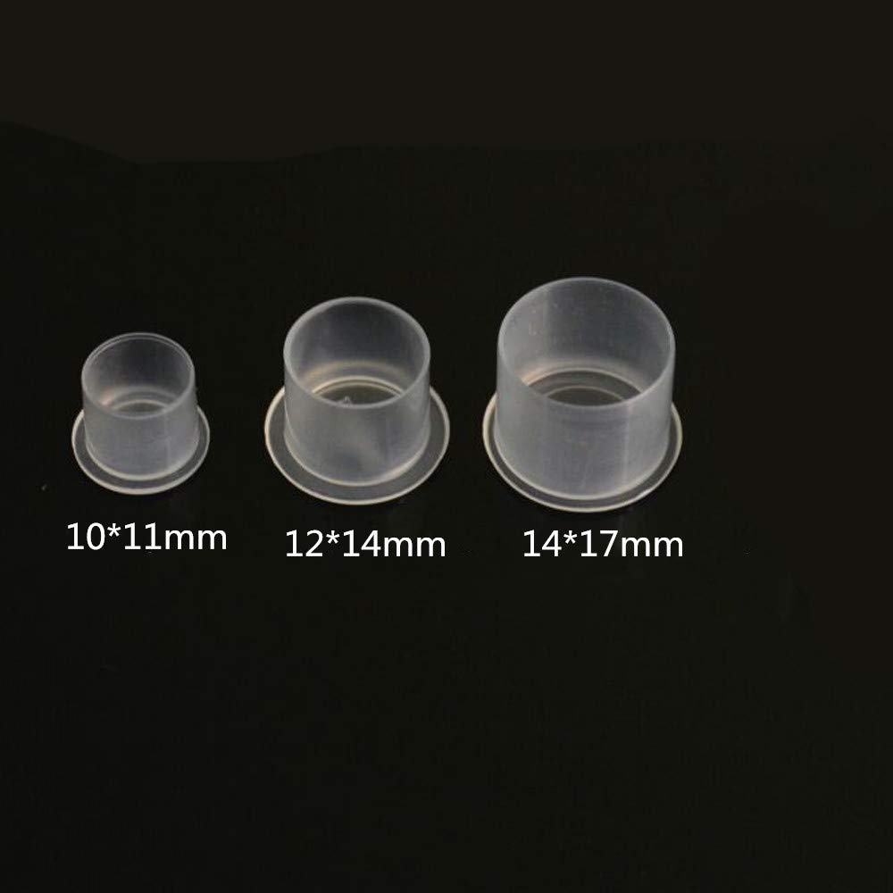 300 tazas de tinta de plástico desechables para tatuaje, tapas anchas, base blanca, grandes L 14 * 17 mm, tazas de tinta para tatuaje para tinta de tatuaje, suministros de tatuaje, kits de tatuaje