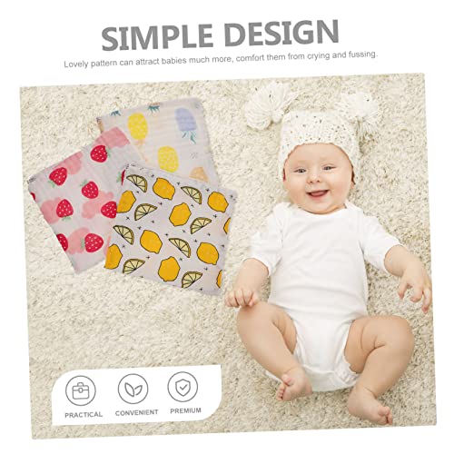 BESPORTBLE 3Pcs Washcloths Soft Cotton Burp Cloths for Newborns Multi Functional Face Towels Quick Absorbent Drool Towels Pineapple Lemon Strawberry3