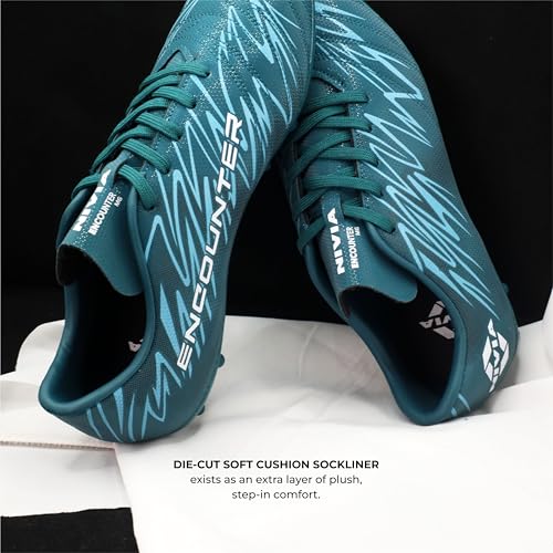 Image of Nivia Encounter Mg 11 Football Stud for Men, Synthetic Leather Upper, Lightweight Insole,High-Shear Strength TPU Outsole, Ideal for Hard & Grassy Surfaces