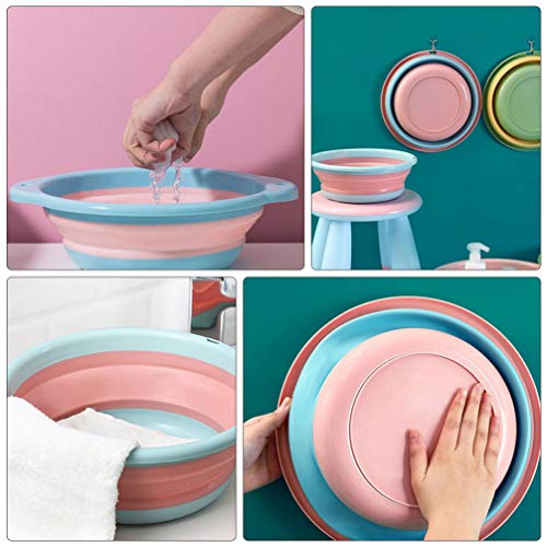 Tina plegable para pies 32x32x12 cm color rosa miniatura 2