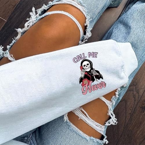 Anti-Valentine's Day Skeletons Watercolor Iron On Transfers - Heat Transfer Vinyl Decals Patches Design - Stickers T-Shirts Clothing Hats Pillows Backpacks for Women Crafts