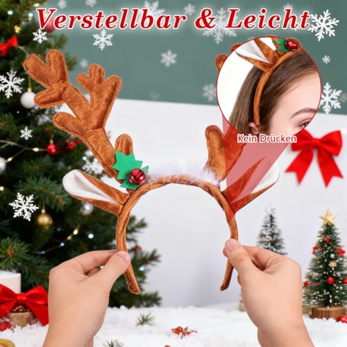 Toyvian Weihnachtsstirnband-Rentier-Geweih-Haarreifen für Weihnachtskostümparty