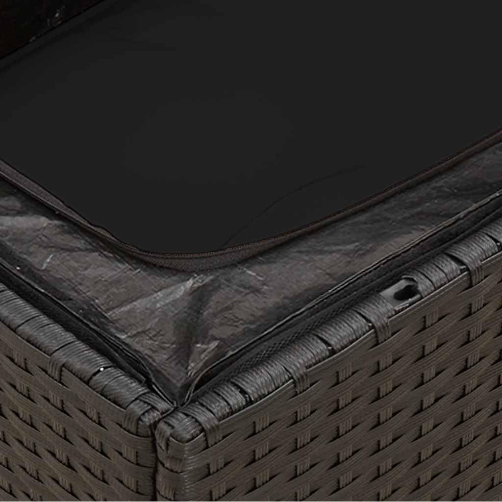 Sofa ogrodowa czarna rattanowa PE 62 x 62 x 69 cm z poduszkami