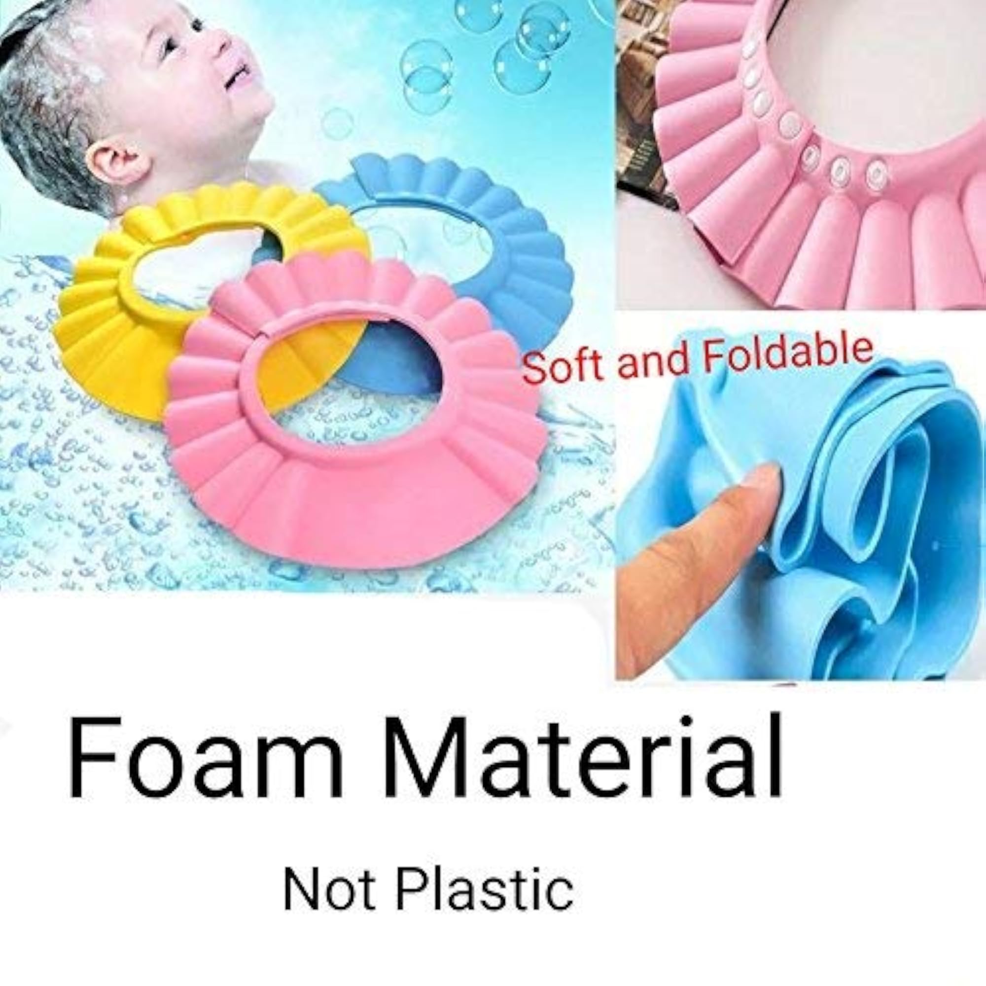 Bathing Baby Shower Hair Wash Cap, Adjustable Protection
