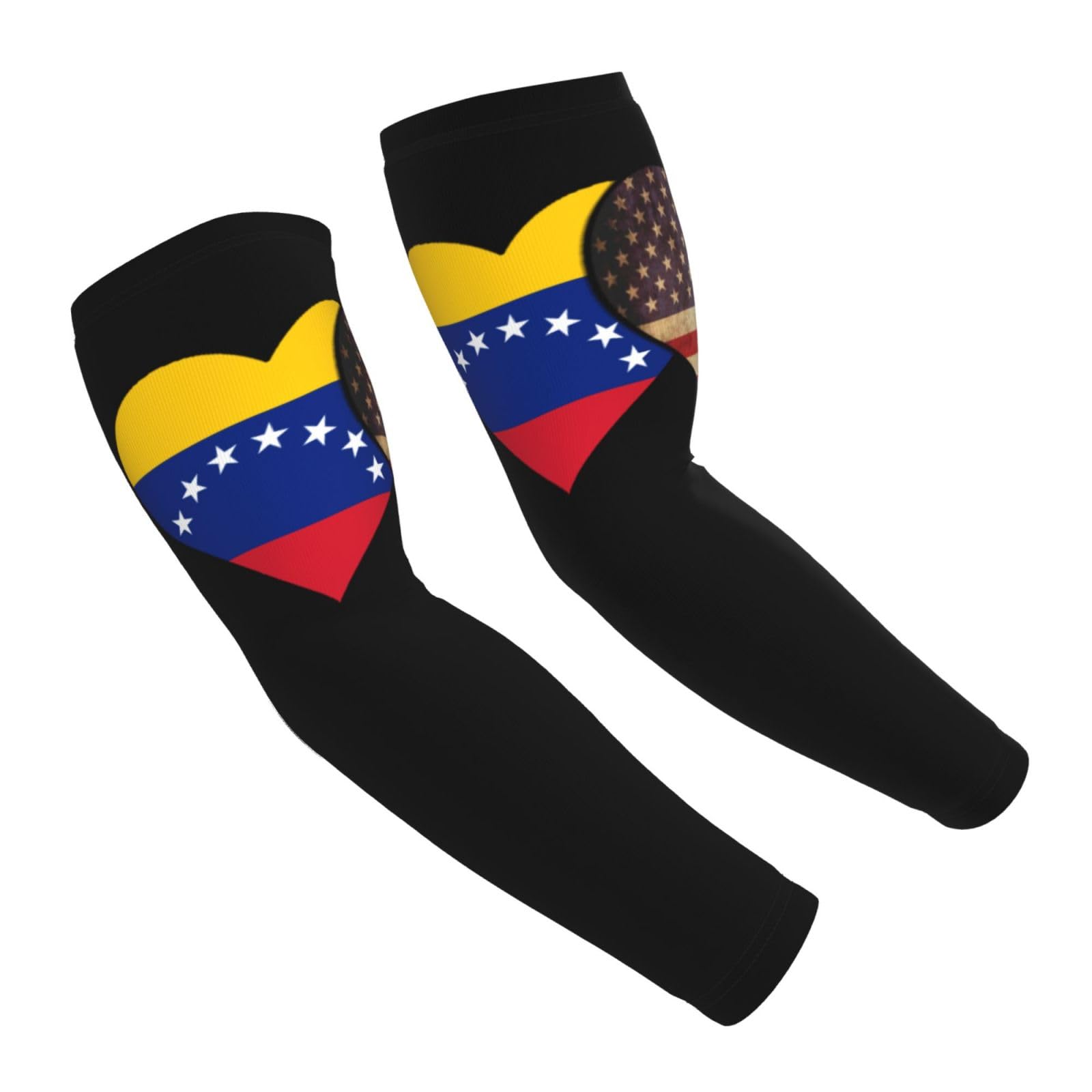 CUTEDWARF Venezuela Flag And American Flag Sun Protection Arm Long Sleeve Protector Unisex Outdoor Sports Protective Sleeve Guard
