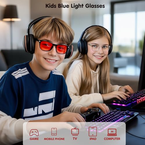Image of Blue Light Blocking Glasses for Kids Boys Girls Computer Glasses TR90 Unbreakable Anti-Glare UV400 age 2-18 | CHEERS DEVICES Blue Light Blocking Glasses for Kids Boys Girls Computer Glasses TR90 Unbreakable Anti-Glare UV400 age 2-18