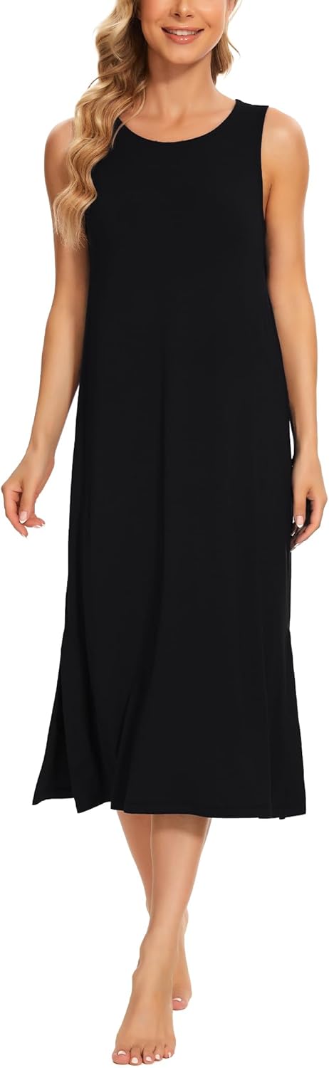 GYS Womens Bamboo Viscose Sleeveless Long Nightgowns