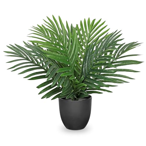 17&rdquo; Artificial Palm Tree Indoor Palm Plant Faux Potted Plants Indoor Fake Tropical Palm Tree Silk...