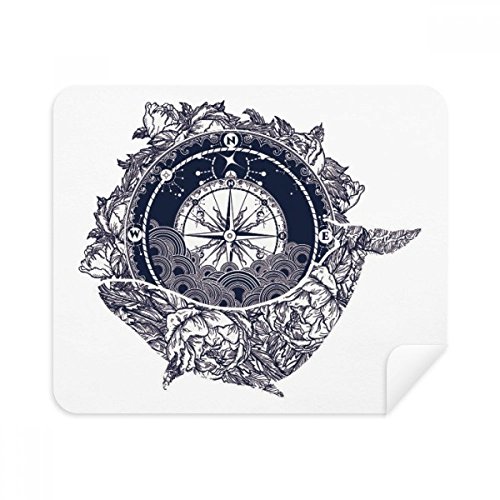 Compass Flower Stars Art Pattern Cleaning Cloth Screen Cleaner 2pcs Suede Fabric