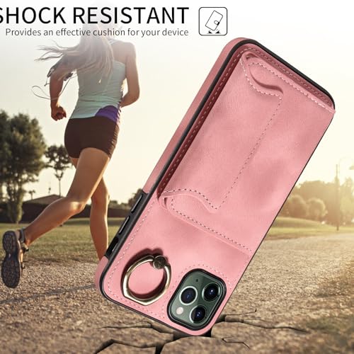 Étui en cuir PU iPhone 11 Pro Max de qualité militaire avec anneau robuste