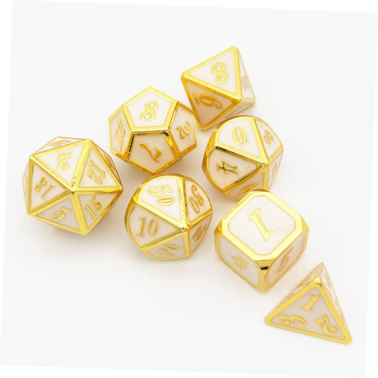 VICASKY Set de Dés Polyédriques Lot de 7 Légers et Portables en Alliage de Zinc Chiffres Nets, pour Jeux de Société et Soirées Entre Amis