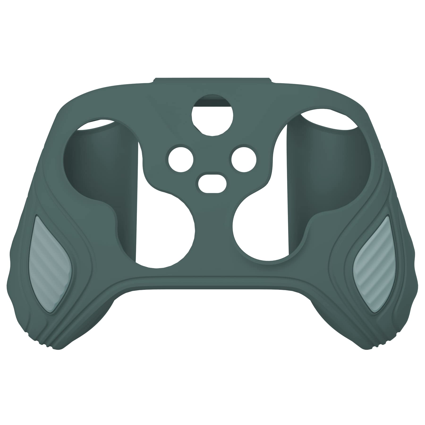 PlayVital Funda de Silicona para Xbox Series X/S - Cubierta Protectora Antideslizante de Tacto Suave con 6 Tapas de Joystick, Protector para Mando (Edición Escorpión-Gris Templeton & Gris Jade)