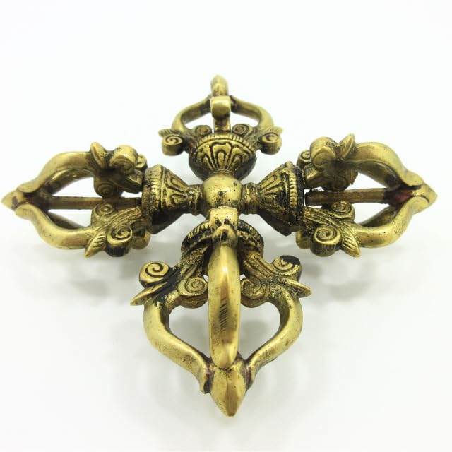 【修縁堂】 密教法具 銅製法器法具 細工 五鈷十字杵 仏教法具 Amazon｜密教法具 カツマ 羯磨 銅製 Lサイズ 約14．5cm