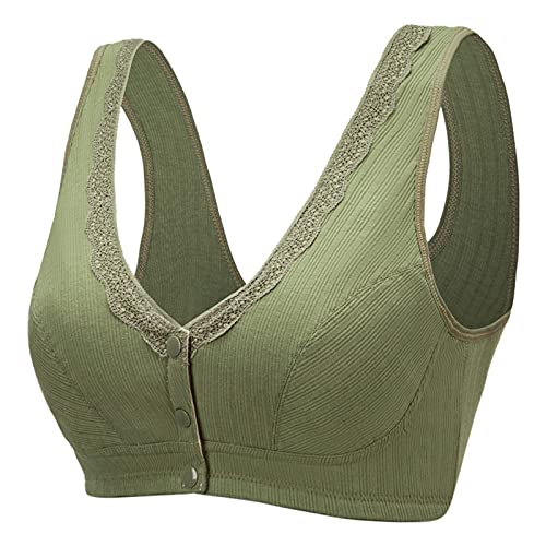 Bras for Women,No Underwire Buttons Bra Plus Size Anti-Slip Bras Everyday Sleep Bra Breathable Bralette