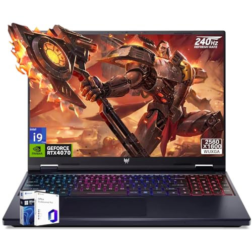 Image of acer Predator Helios Neo 16 Gaming Laptop, GeForce RTX 4070, Intel i9-14900HX, 16 inch IPS 240Hz 500 nits Display, 64 GB DDR5 RAM, 2 TB SSD, Windows 11 Pro, Office Pro Lifetime License