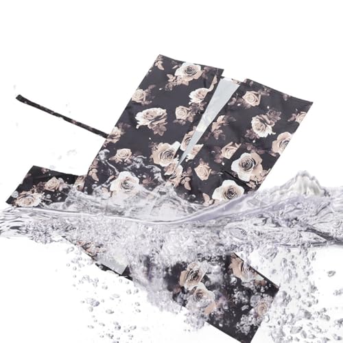 Bata de peluquería SOLUSTRE antimanchas de tela cómoda de rosas 4