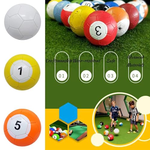 16pcs Calcio Gonfiabile Billiard Balls Set, Durevole PU Outdoor Snooker Gioco per Cortile, Sport Portatile intrattenimento per la Famiglia e Gli Amici