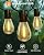 60FT Solar Outdoor String Lights, 18+1 Shatterproof LED Bulbs, Waterproof, USB Rechargeable, 2200K Warm White, Energy-Saving Hanging Patio Lights for Garden, Porch, Bistro, Deck, Camping
