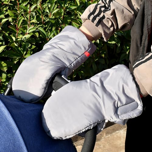 Image of 1 Pair Baby Stroller Hand Muffs Gloves Winter Thick Warm Gloves Pushchair Hand Warmer Gloves Mittens Windproof Waterproof Carriage Hand Muffs Stroller Warmmuffs Gloves Stroller Accessories