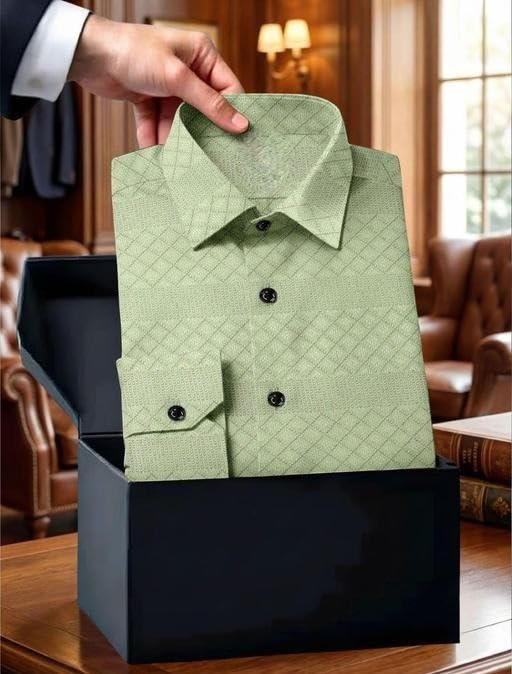 Image of TH BROTHER Men Casual Solid Collared Buttondown Shirt Comfortable Breathable Regular Fit Stylish Modern Daily Outfit