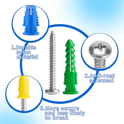 Kit de 70 Tornillos y Anclajes para Drywall y Concreto miniatura 3