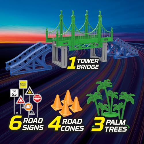 Magic Tracks Mega Set, Race Car Track Set for Kids with 2 Cars, Bendable Flexible Race Track for Kids Ages 4-8 | Playset with 2 Toy Cars & Accessories | Easy Snap Together by Magic Tracks - Used condition - Image 2