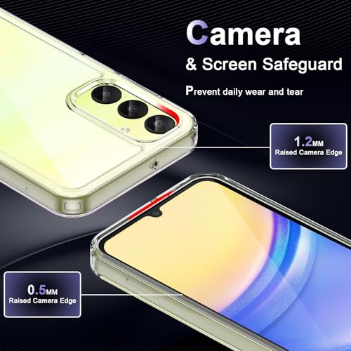 Image of Case for Samsung Galaxy A25 5G, Military Grade Drop Protection Phone Case, Yellowing Resistant, Anti-Scratch Hard PC Back, Shockproof Hard Ultra-Thin Protective Cover, Clear