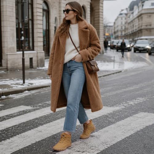Image of Snow Boots for Women Winter Warm Fuzzy Non Slip Ankle Boots