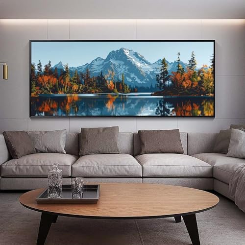 Peinture Lac en Broderie Diamant Grand Format pour Décorer un Salon Lumineux