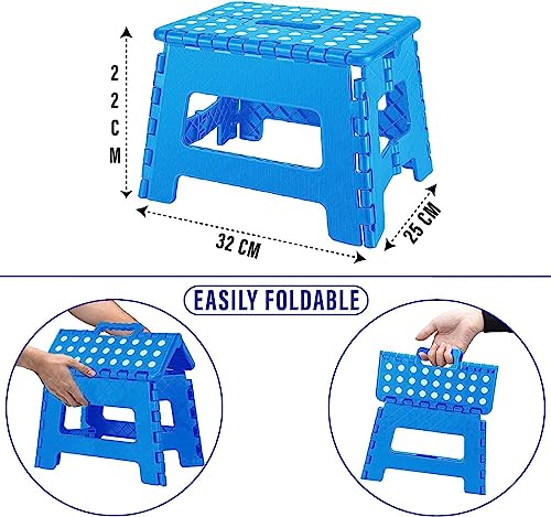 مقعد قابل للطي للأطفال بارتفاع 23 سم بلاستيكي قابل للطي للمطبخ والحمام والحديقة والداخل والخارج من سكاي-تاتش