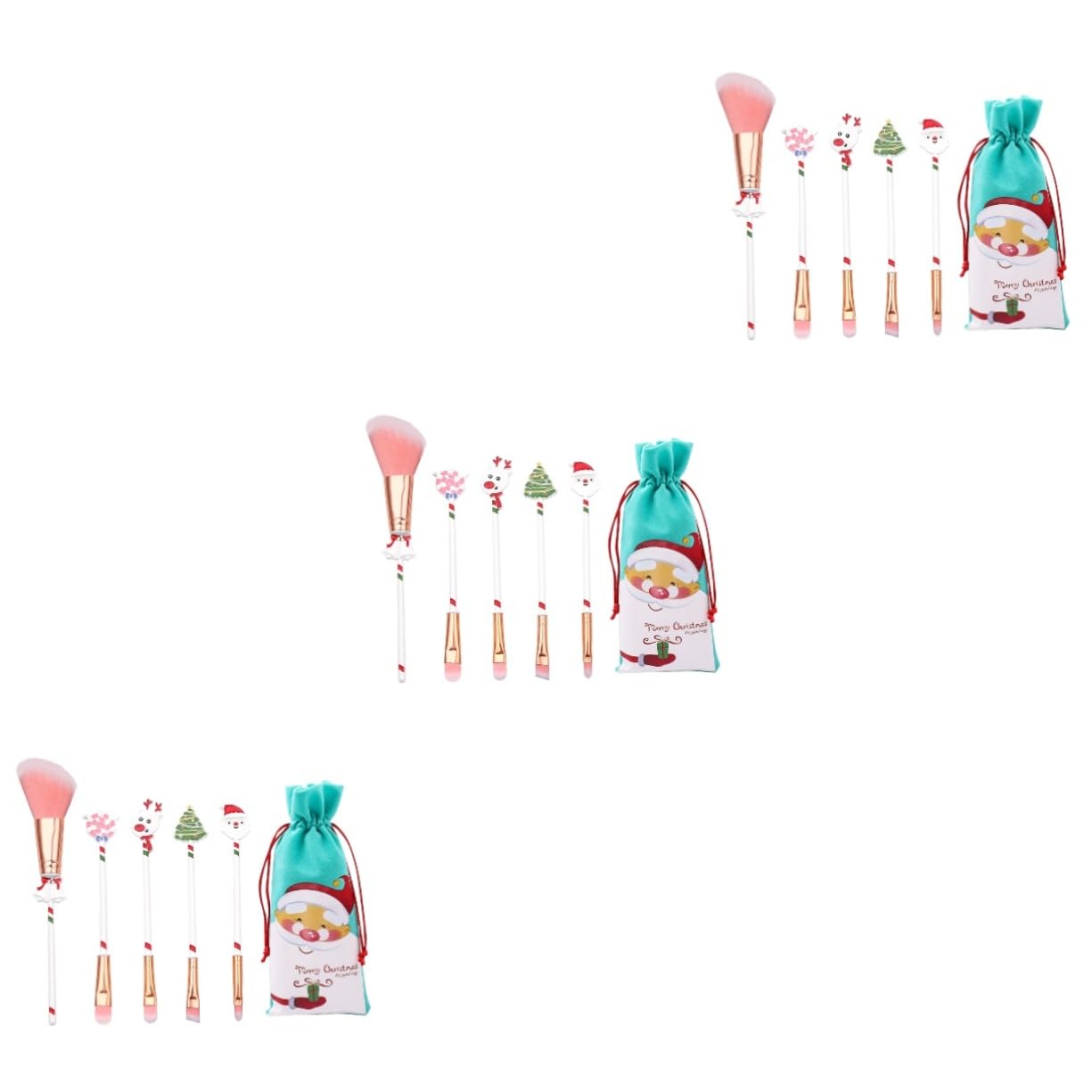 minkissy 18 Stk Rougepinsel Reise-kulturbeutel Beauty- Süße Kosmetiktasche Make-up-puderpinsel Weihnachts-make-up-tasche Bürste Mischpinsel Weiß Erröten Pinsel Fräulein Weihnachten