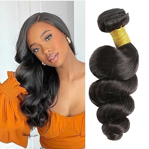 Huarisi Loose Wave Human Hair Bundles 8 Inch Short Weave Single Bundle Natural Color Brazilian Virgin Hair 100g