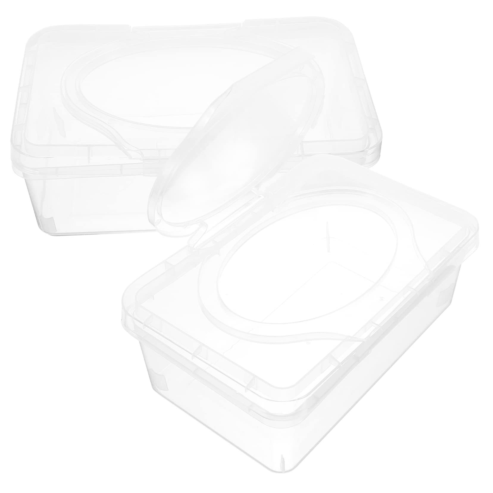 Estuche Dispensador Portátil para Toallitas Húmedas Ñiño, Caja Almacenamiento Pp Transparente con Tapa, 2 Unidades Reutilizables para Hogar, Viaje y Cochecito