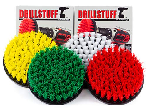 Image of Cleaning Supplies - Drill Brush Power Scrubber Multi Use Kit - Tile Grout Cleaner Tool - Deck Brush - Bathtub, Window, Carpet, Shower Cleaner Attachments for Drill - Clean Mineral Deposits & Soap Scum