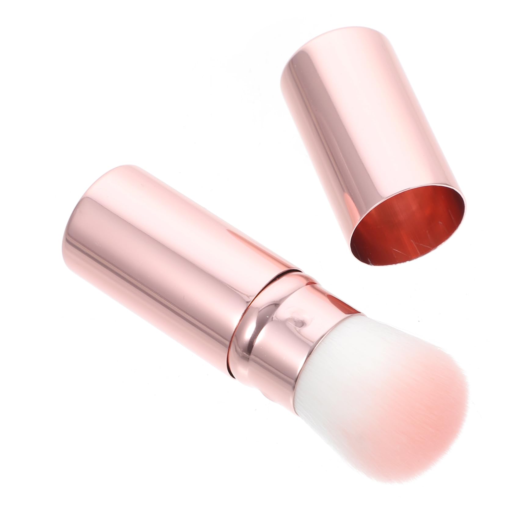 SHERCHPRY 2-in-1 Fluffy Brush for Facials Highlighting Makeup Double-ended Blusher Brush Portable Makeup Tool Soft Bristles Skin Friendly