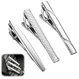 Lot de 3 pinces à cravate pour homme   En cuivre argenté   Classique   Pour affaires, mariage, vie quotidienne, compatible avec costume, élégante pince à cravate pour homme, occasions formelles