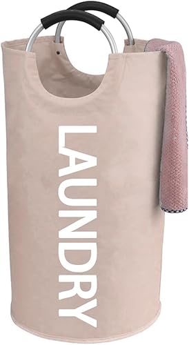 Vista 13 de WOOHA Cesta de lavandería grande de 115 litros, cesta plegable para ropa, cestas altas de tela plegables para dormitorio, armario, baño