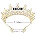 Makone Queen Crown for Women, White Gold Tiara with Clear Rhinestone for Christmas Girls Bridal Wedding Prom Birthday Halloween Costume Party
