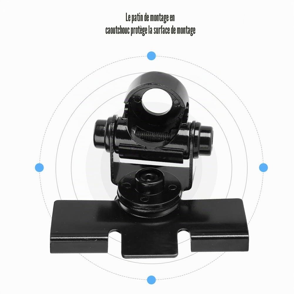Tosuny Support d'Antenne Radio Mobile Universel - Pince pour Couvercle de Coffre/Porte à Hayon/Porte, Réglable à 360 Degrés
