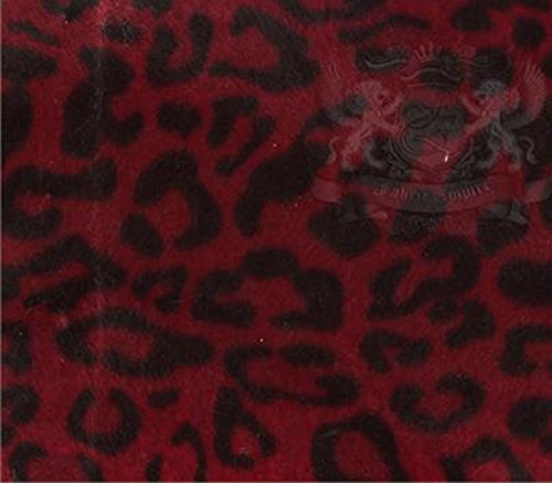 Velboa Fabric Faux Fake Animal Fur LEOPARD RED BLACK / 60" Wide/Sold by The...