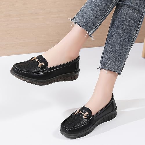 Image of Women's Business Loafers Comfortable & Lightweight Penny Shoes PU Leather Slip On Walking Shoes
